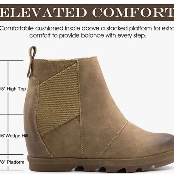 Shoes - Athlefit Women's Wedge Boots Comfortable Ankle Wedge Booties. New. No box